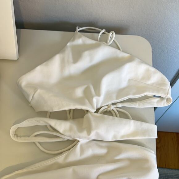 h:ours Silvana Halter Spaghetti Strap Cut Out Midi Dress Size Small White - Picture 7 of 7